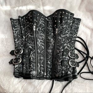 Steel boned gothic overbust corset 22”